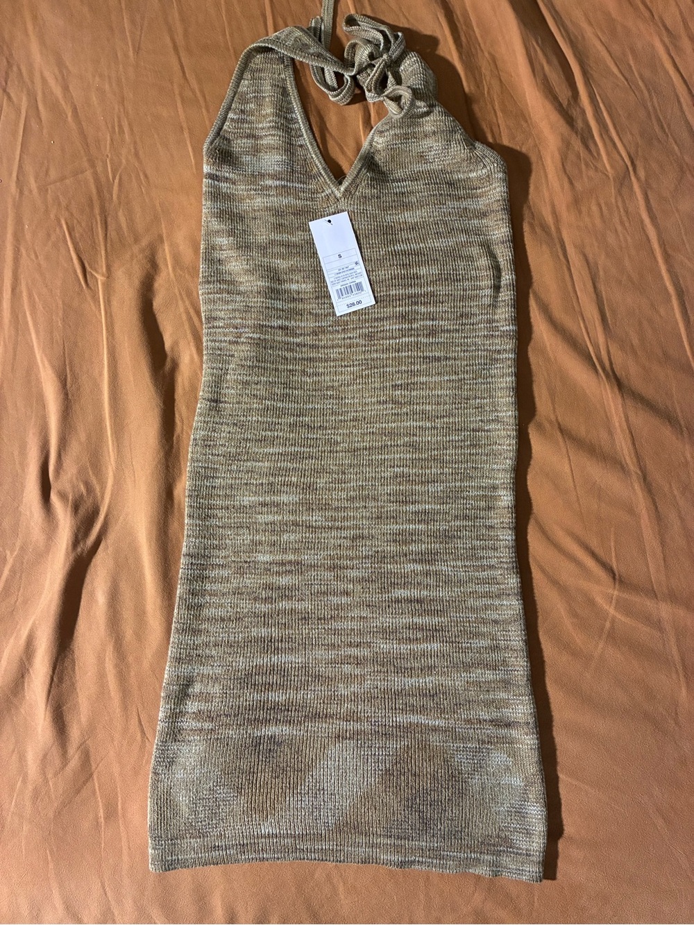 wild fable Taupe Marled Halter Knit Dress